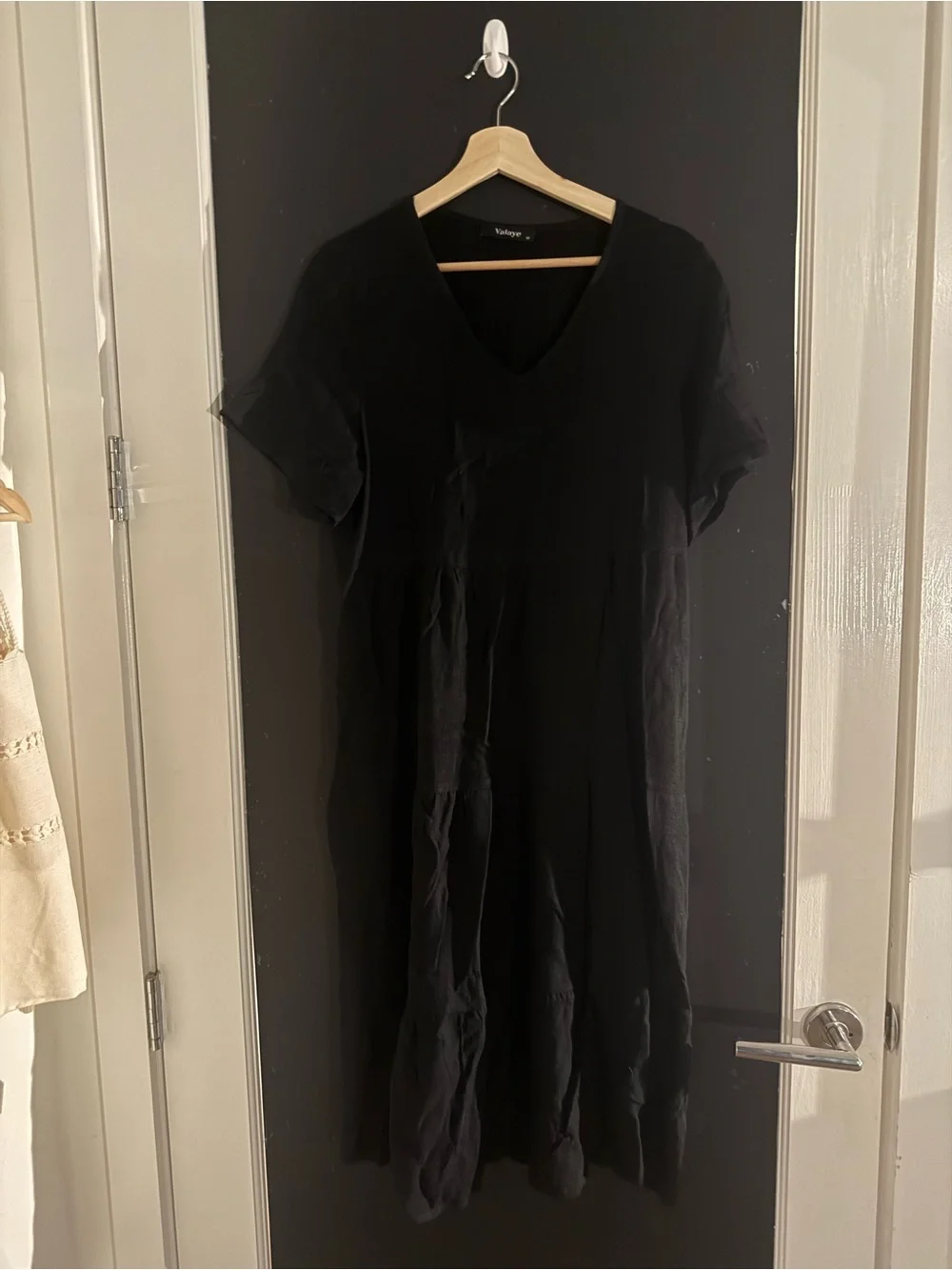 V-Neck Black Maxi Dress